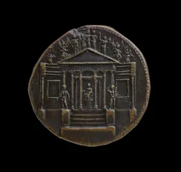 Moeda Imperial Romana de Roma, 35-36 dC (latão de orichalcum)